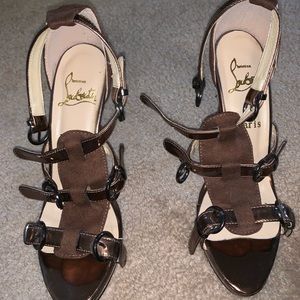 Christian Louboutin Brown Buckle Heels